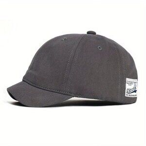 A Cap Stylish/Versatile Short-Brim Baseball Cap for Men, Gray Sun Protection